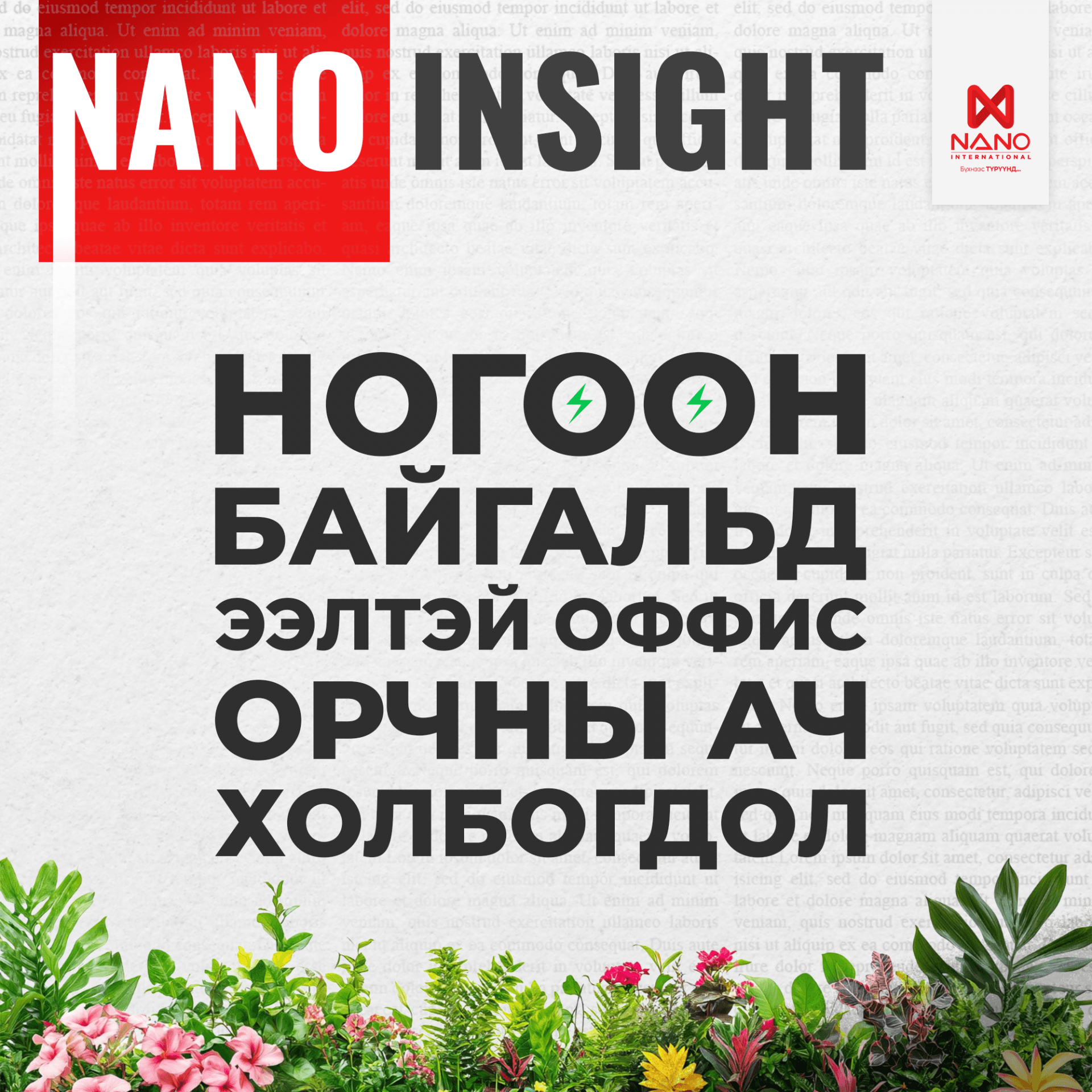 НОГООН, БАЙГАЛЬД ЭЭЛТЭЙ ОФФИС ОРЧНЫ АЧ ХОЛБОГДОЛ